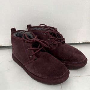 UGG MENS NEUMEL BOOT CORDOVAN SUEDE WOOL LINED CHUKKA SHOE SIZE 11